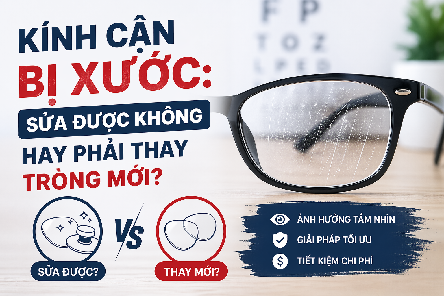 Kính Cận Bị Xước: Sửa Được Không Hay Phải Thay Tròng Mới?