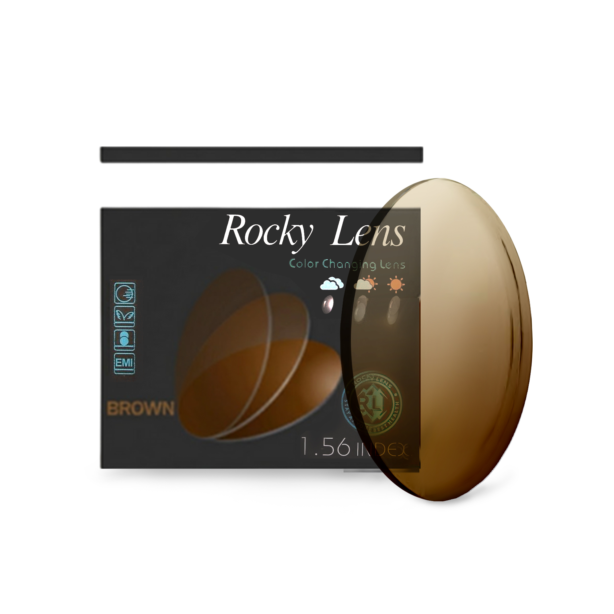 Tròng Kính Rocky Đổi Màu Trendy – Thời Trang, Chống UV, Lắp Gọng Kính Cận