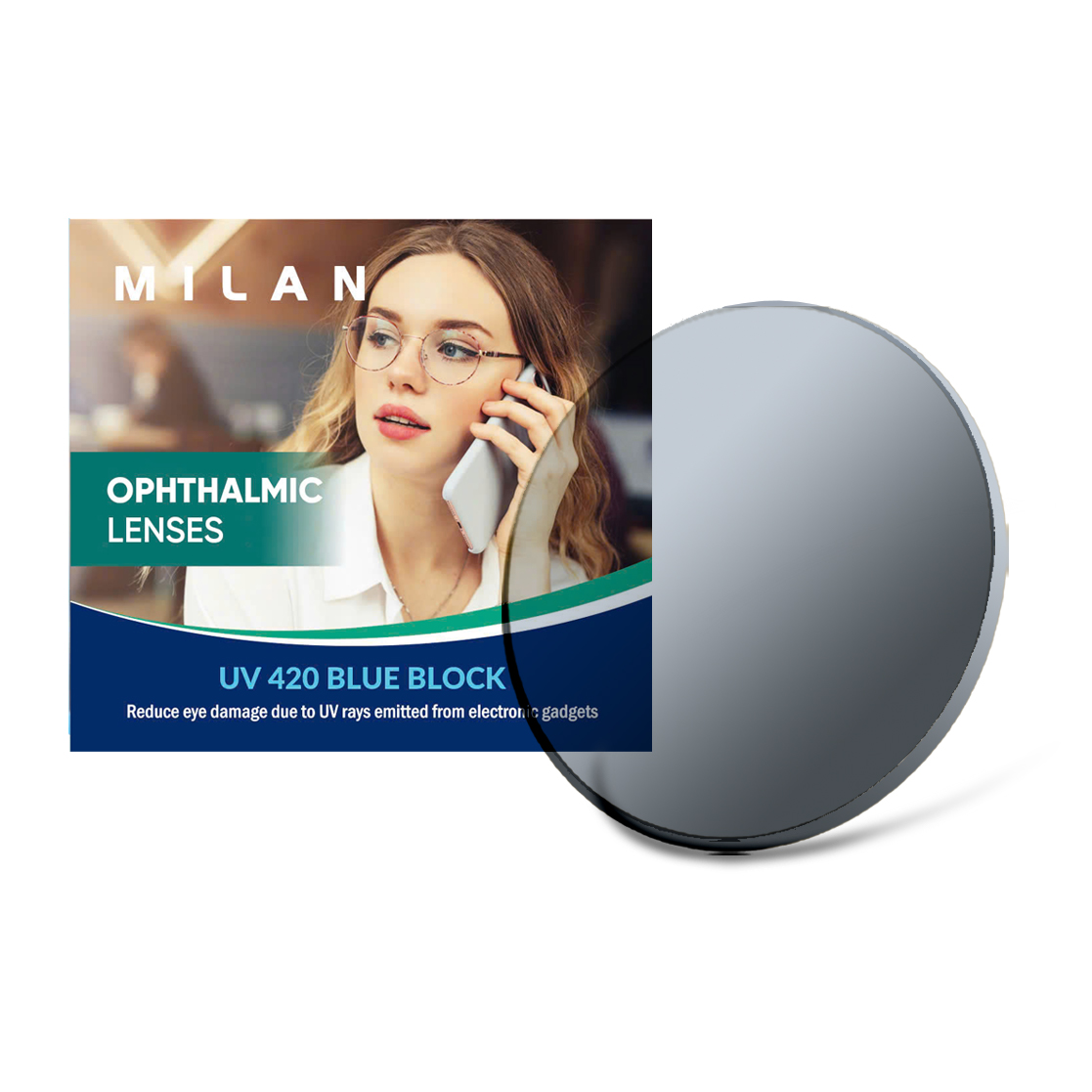 Tròng Kính Milan Đổi Màu & Chống Ánh Sáng Xanh (UV420)