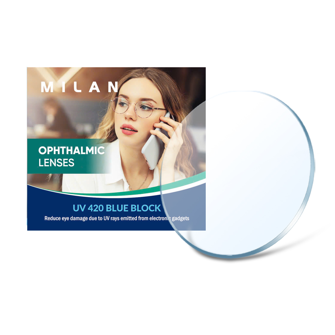 Tròng Kính Milan Blue Block - Chống Ánh Sáng Xanh & Tia UV